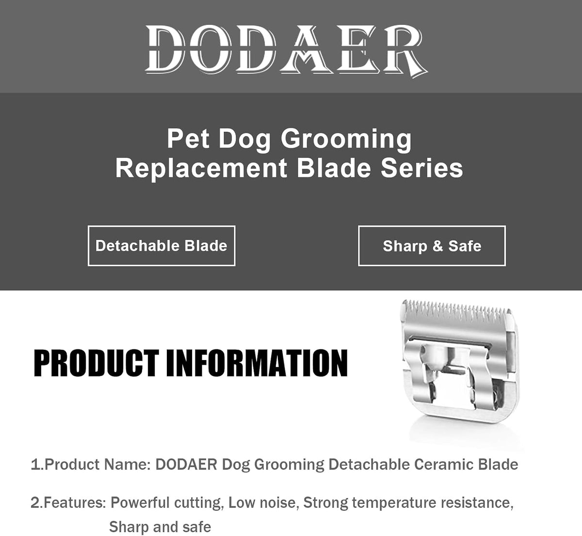 10# Grooming Ceramic Pet Clipper Blades Compatible with Andis & Oster - Silver / 5/8HT 16mm - image 3