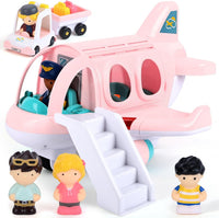 PLAY Musical Airplane Toy for kids Small Figures & Baggage - Pink