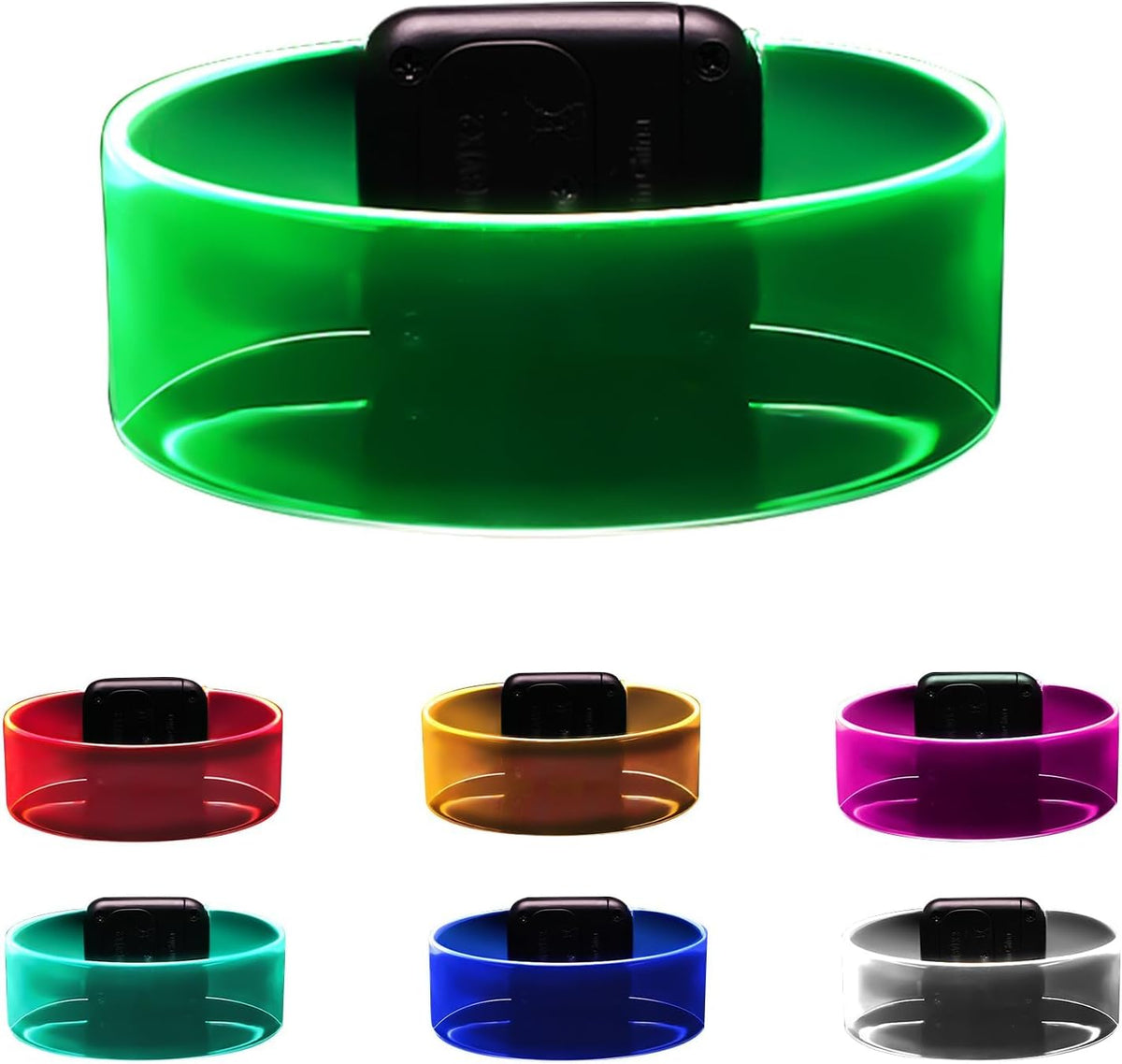 Yowivon LED light up bracelet with clasp glowing in multiple colors - view 2