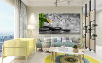 Yxbhhym Black and White Zen Canvas Wall Art Green Room Décor Stone Meditation Painting Zen Poster Prints Large Pictures for Living Room Wall Decoration Office Bedroom Wall Décor Framed Art