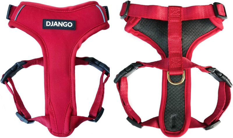 Adventure Dog Harness, Padded & Adjustable - Crimson Red / Large