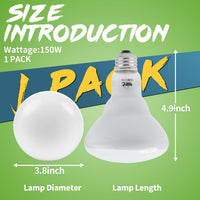 LUCKY HERP Heat Lamp Bulbs, 150W Reptile Heat Lamp 2 Pack - Reptile Heat Lamp / 150W 1-Pack - image 3