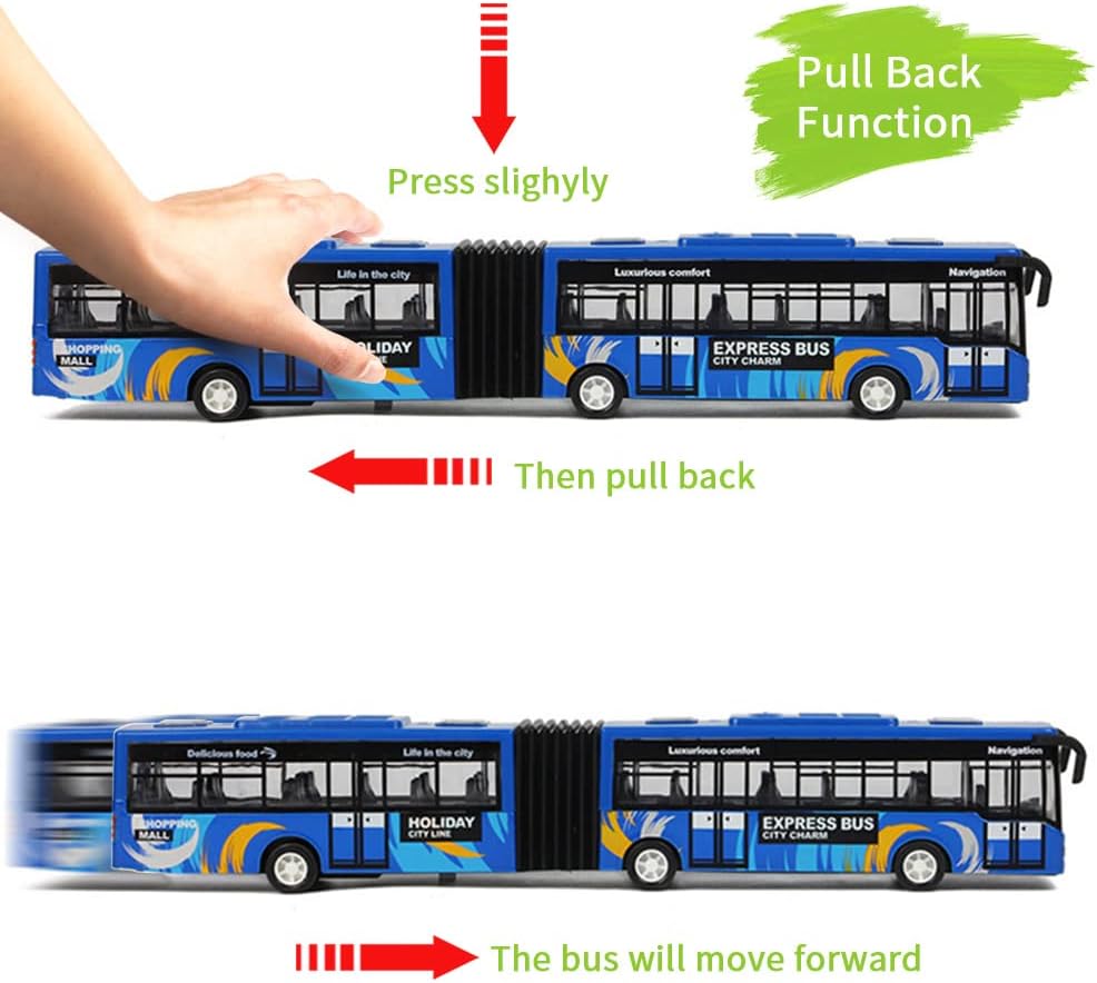 Crelloci City Bus Toy for Kids - Blue - image 4
