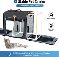 Lekereise Large Cat Carrier for 2 Cats - Black / M-2 Cats Travel - image 4