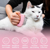 The Original Pet Hair Removal Massaging Shell Comb – Essentials for Cats - Pink - image 2