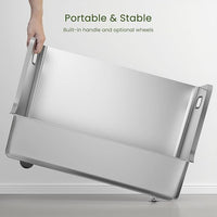 One-Piece Stainless Steel Litter Box, 14.5" High-Side XL Metal Cat Litter Box, Extra Wide Entry Pet Toilet, Cat Litter Station with Wheels, Easy to Move, Non-Stick, No Odor, for Big or Multiple Cats