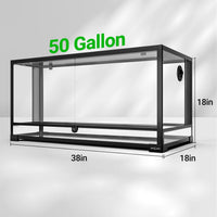 REPTI ZOO 50 Gallon Reptile Glass Tank Terrarium 2 in 1 Side Meshes - 36" x 18" x 17.75" (50 Gallon) - image 3