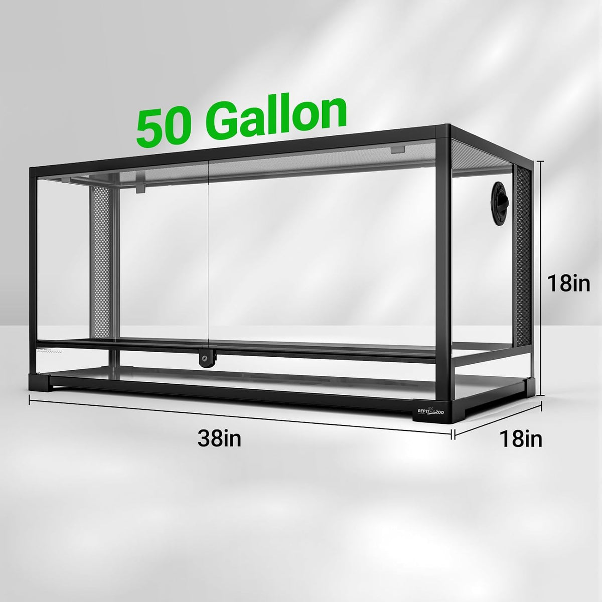 REPTI ZOO 50 Gallon Reptile Glass Tank Terrarium 2 in 1 Side Meshes - 36" x 18" x 17.75" (50 Gallon) - image 3