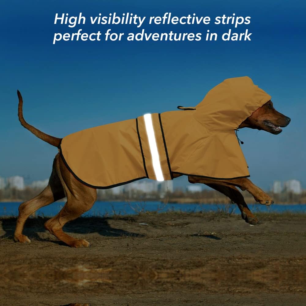 Waterproof Dog Raincoat, Adjustable Pet Rain Coats - Yellow / X-Large - image 4