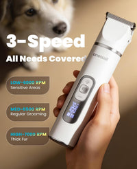 oneisall 4 in 1 Dog Grooming Kit with LCD Display – Essentials for Dogs - White - image 4