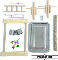 PINVNBY Bird Playground Parrot Playstand Birds Play Stand Wood - One Floor With Ladder - image 2