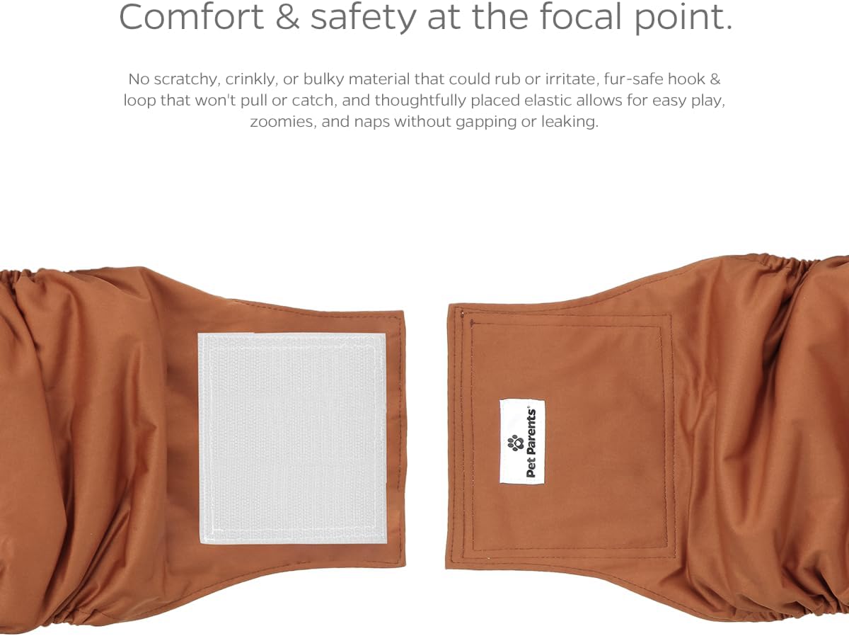 Pet Parents Washable Belly Bands for Male Dogs + Extendrs of Durable - Small (13-16") / Natural - image 3