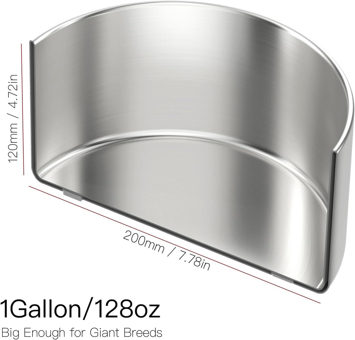 Feedoo 1Gallon Double Layer 304 Stainless Steel Dog Bowl - 3.8L - image 2