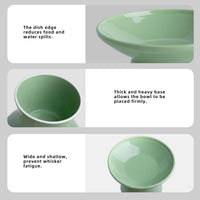 Ceramic Elevated Cat Food Bowls, 6.2" Wide - Green / 1 Pack - image 4
