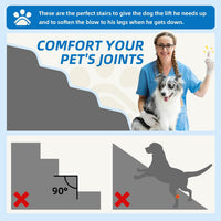 Dog Stairs 4 Steps for Small Dogs and Cats to Get on High Beds - Beige / 4.0 / 27.5"D x 15.7"W x 19"H - image 3