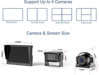 1080P Wireless Backup Camera System with 10 Inch DVR 4 Split Monitor, IP69 Waterproof Stable Signal Record Wireless 1 Rear and 2 Side View Cameras for RV Truck Trailer Camper (BW103)