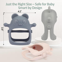 Eascrozn 3 Pack Baby Teething Toys for 3+ Months - Gray - image 2