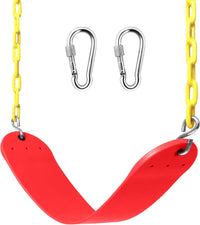 Pink Swing Seat, Heavy Duty Chain Plastic Coated - Red