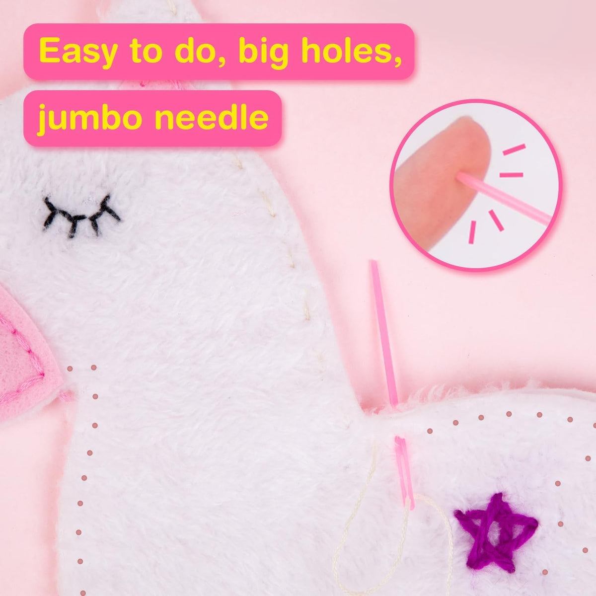 Avenir My First Sewing Kit for kids with a finished unicorn plush and pre-cut fabric pieces - view 6