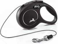 FLEXI Classic Cord Retractable Dog Leash - Black / Extra Small - 10 ft (Cord)