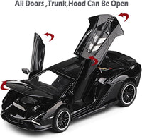 Lambo Toy Car Sian FKP3 Die-Cast Car Model with Lights and Sound Pull - Black - image 3