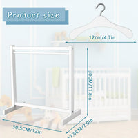 1 Set Doll Garment Rack with 10 Pcs Hangers Clothes Organizer - White / 11 - image 2