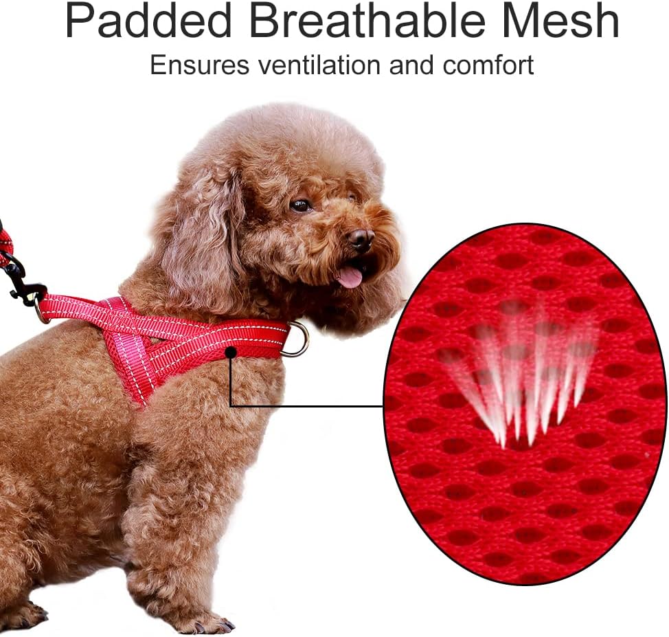 Plutus Pet No Pull Dog Harness with Front Clip - L: chest 25.2"-32.3" / Red - image 3