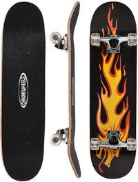 ChromeWheels 31 inch Skateboard Double Kick Skate Board Cruiser - Yellow