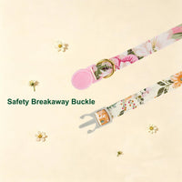 Cotton Bowtie Cat Collar with Bell 2 Pack Adjustable Breakaway Kitten - Floral Yellow + Pink / 7.5-11.4 Inch (Pack of 2) - image 3
