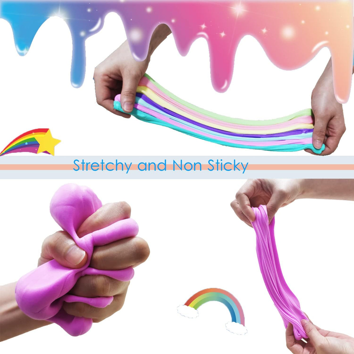 SBRBANNC butter slime kit with 30 colorful scented slime cups and 20 charms - view 2