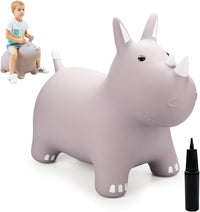 ZOOJOY Inflatable Horse Hopping Toy - Grey Rhino