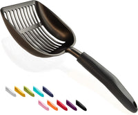 Cat Litter Scoop, Non-Stick Plated Aluminum Alloy Sifter - Large / #06 Black