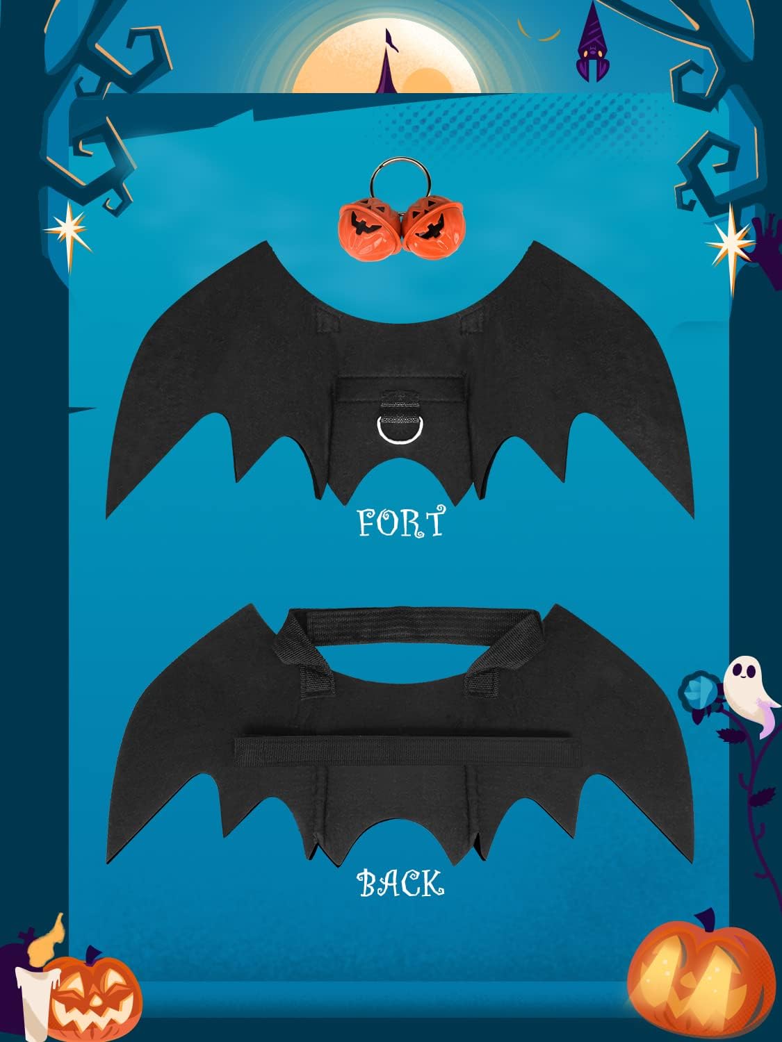 Halloween Dog Bat Wings Costume - Medium - image 4