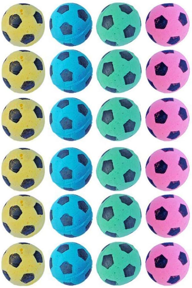 Foam Soccer Balls Cat Toys 100 Pack - 24 Pack