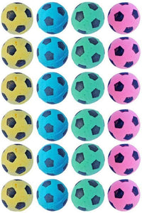 Foam Sponge Soccer Ball Cat Toy Interactive Cat Toys Independent Pet Kitten Cat Exrecise Toy Balls for Real Cats Kittens, Soft, Bouncy and Noise Free (24 Pack)