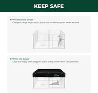 FXW Homeplus Unleashed Indoor Dog Playpen - Stress-Free and Safe Play, Heavy Duty 24 Inch 8 Wire Panels with Playpen Cover for Puppy and Small Dogs, Black│Patented