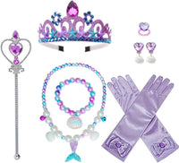 Princess Anna Costume Dress up Accessories for Girls Anna Cosplay - Purple Mermaid
