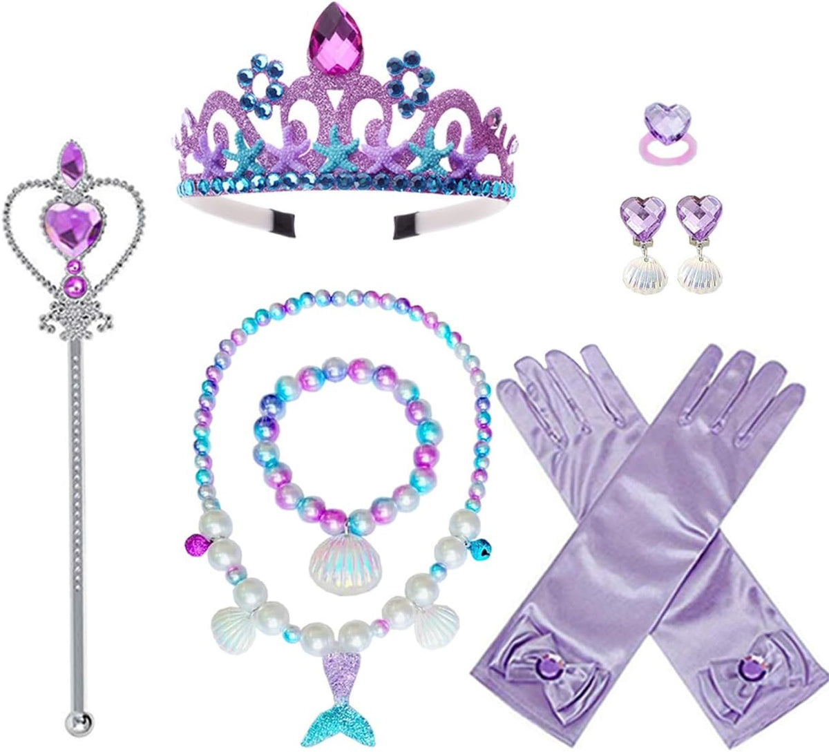 Princess Anna Costume Dress up Accessories for Girls Anna Cosplay - Purple Mermaid