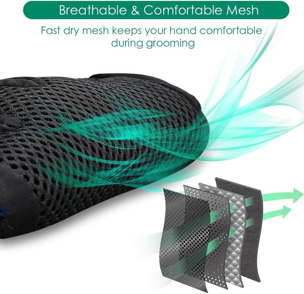 Pet Hair Removal Glove with 255 Silicone Tips for Dogs & Cats - Green - image 3