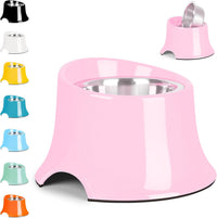 Tilted Elevated Dog Bowls Non-Slip & Non-Spill Pet Feeder - M/2 Cup / Pink