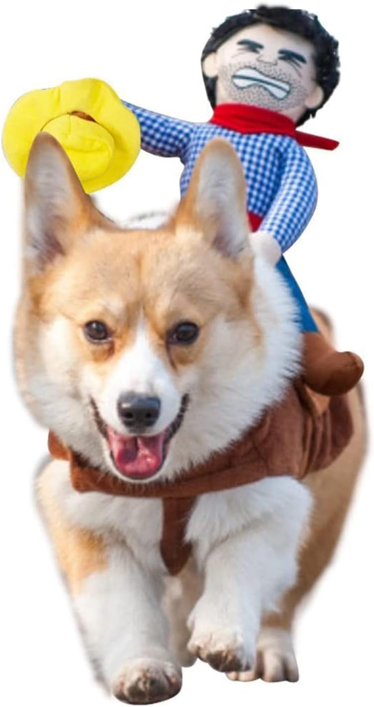 Pet Costume Dog Costume Clothes Pet Outfit Suit Cowboy Rider Style - S
