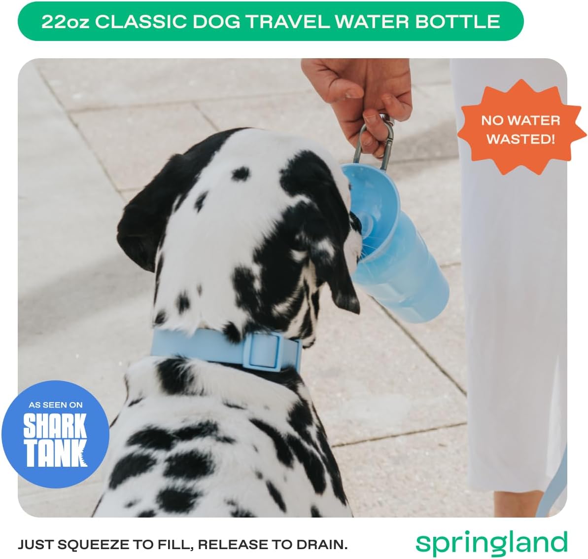 Springland 22oz Classic Portable Dog Water Bottle with Built-in Bowl - Sky Blue / 22oz Classic - image 2