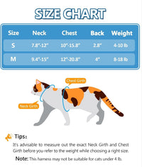 Cat Harness and Leash Set, Escape Proof Cat Harnesses – Essentials for Cats - Hawaiian Ocean Blue / Small (4-10 lb) - image 3