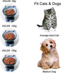 Nihow Ceramic Basic Cat Bowls: 5 Inch Cat Bowl for Food & Water – Essentials for Cats - 6.8 OZ / Gray - image 3
