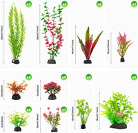 18Pcs Plastic Aquarium Plants, Weighted Base - image 2