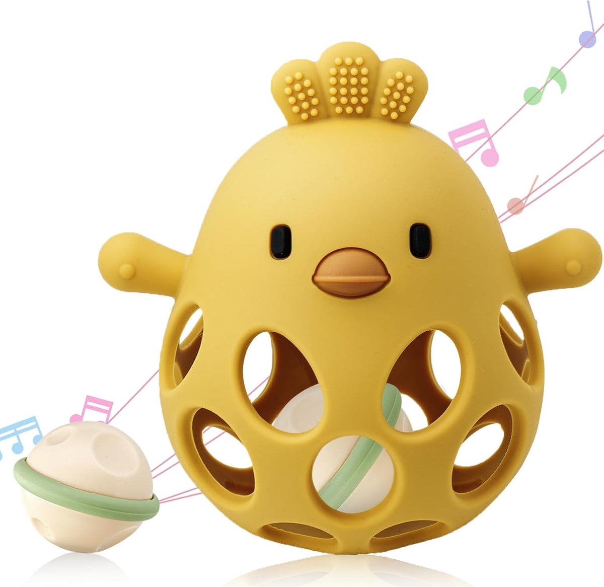 ChooKaChoo 2-in-1 Baby Teething Rattle Toy - Yellow