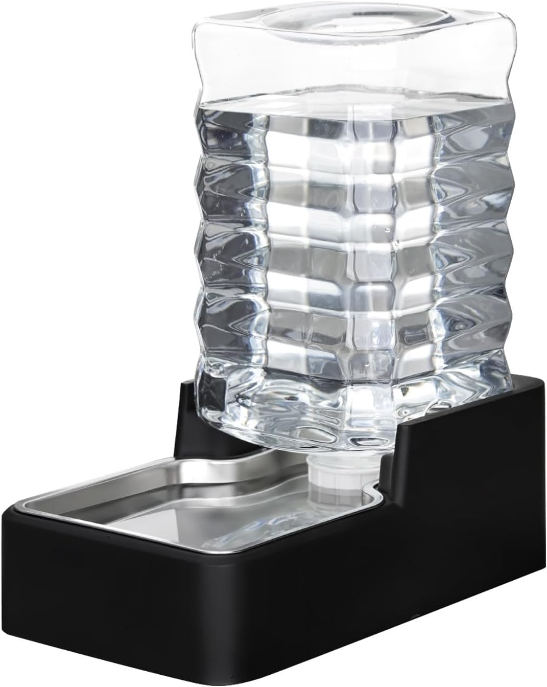 2.4Gallon Dog Water Bowl Dispenser for Dogs:Leak Resistant Waterer – Essentials for Dogs - Black without Filter / 8L
