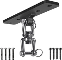 Dolibest Ceiling Mount Swing Hanger Heavy Duty Swing Set Hook - 4 Holes Ceiling Anchor With Swivel