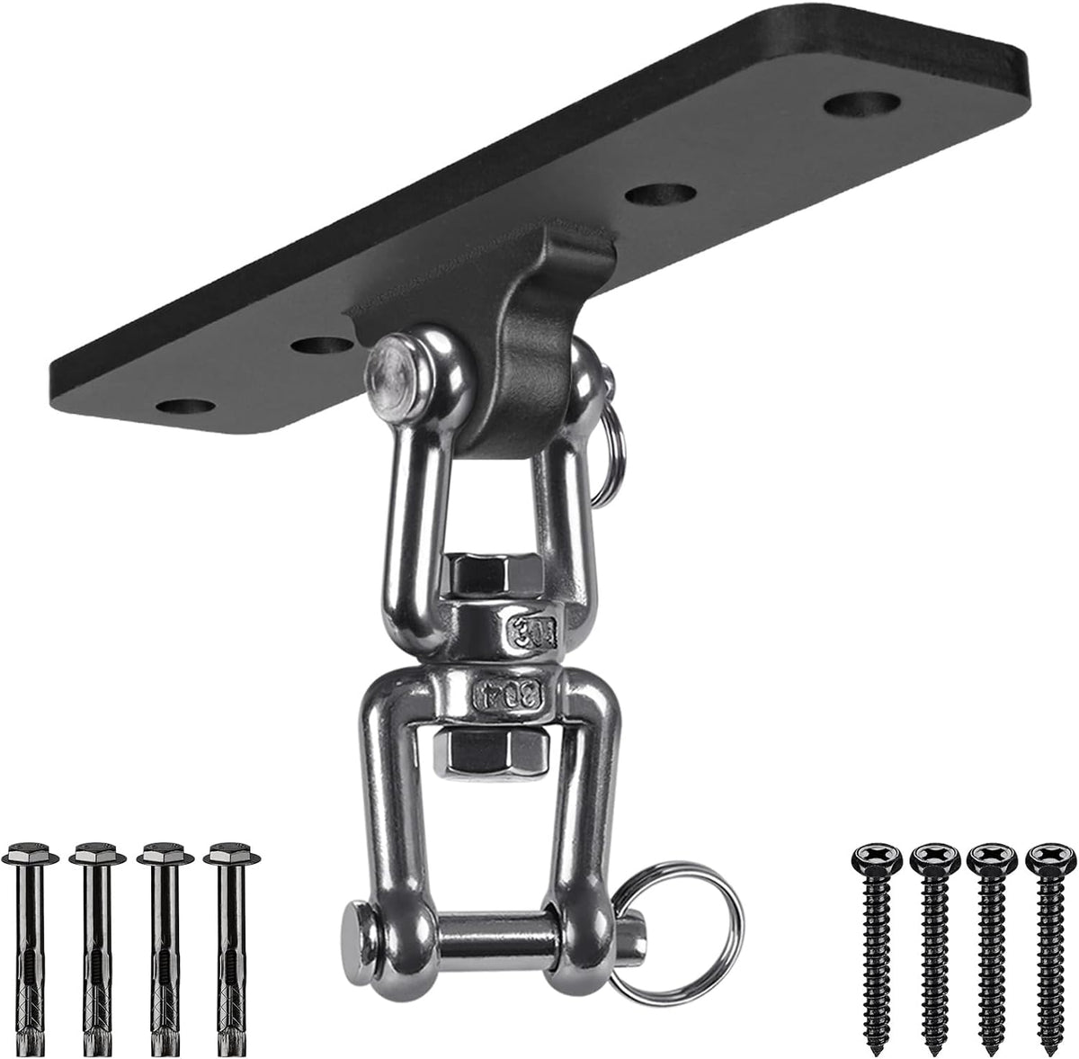 Dolibest Ceiling Mount Swing Hanger Heavy Duty Swing Set Hook - 4 Holes Ceiling Anchor With Swivel