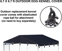 Outdoor Dog Kennel Cover 10'W x 10'L Replacement Covers - Black / 6.7'W x 6.7'L x 1.5'H - image 3